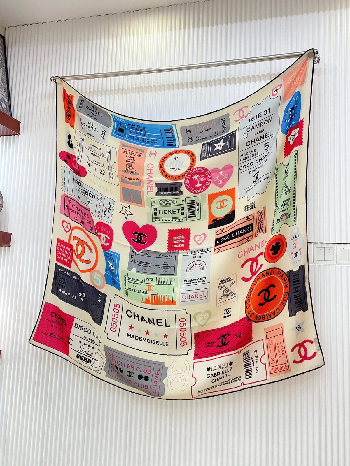CC Square Scarf 140 CM In Multicolored Cashmere And Silk 388151