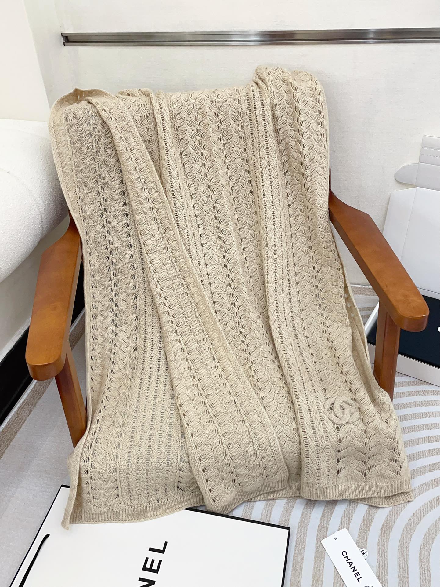 CC Scarf 190 CM In Beige Cashmere 396246