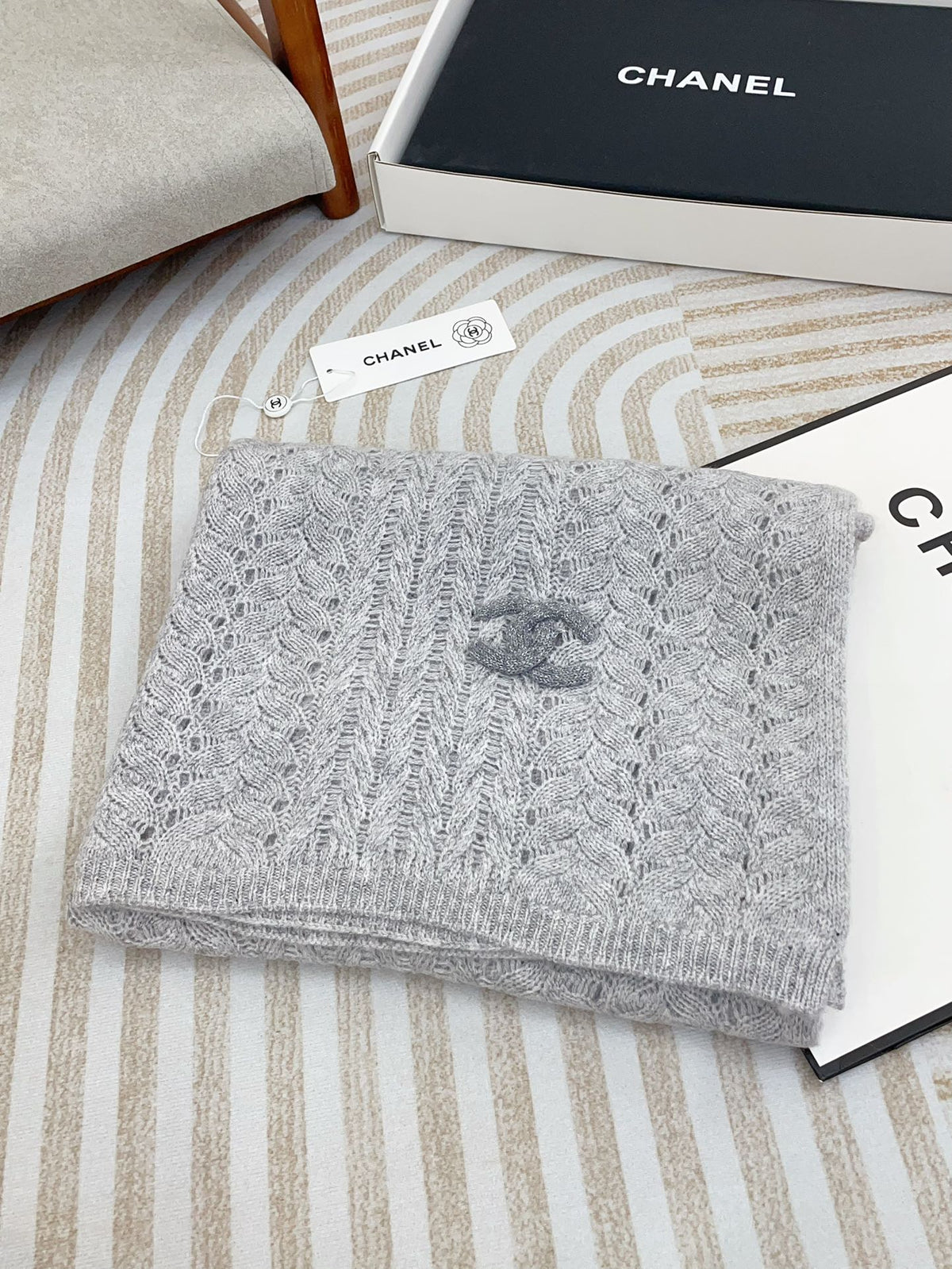 CC Scarf 190 CM In Grey Cashmere 396247