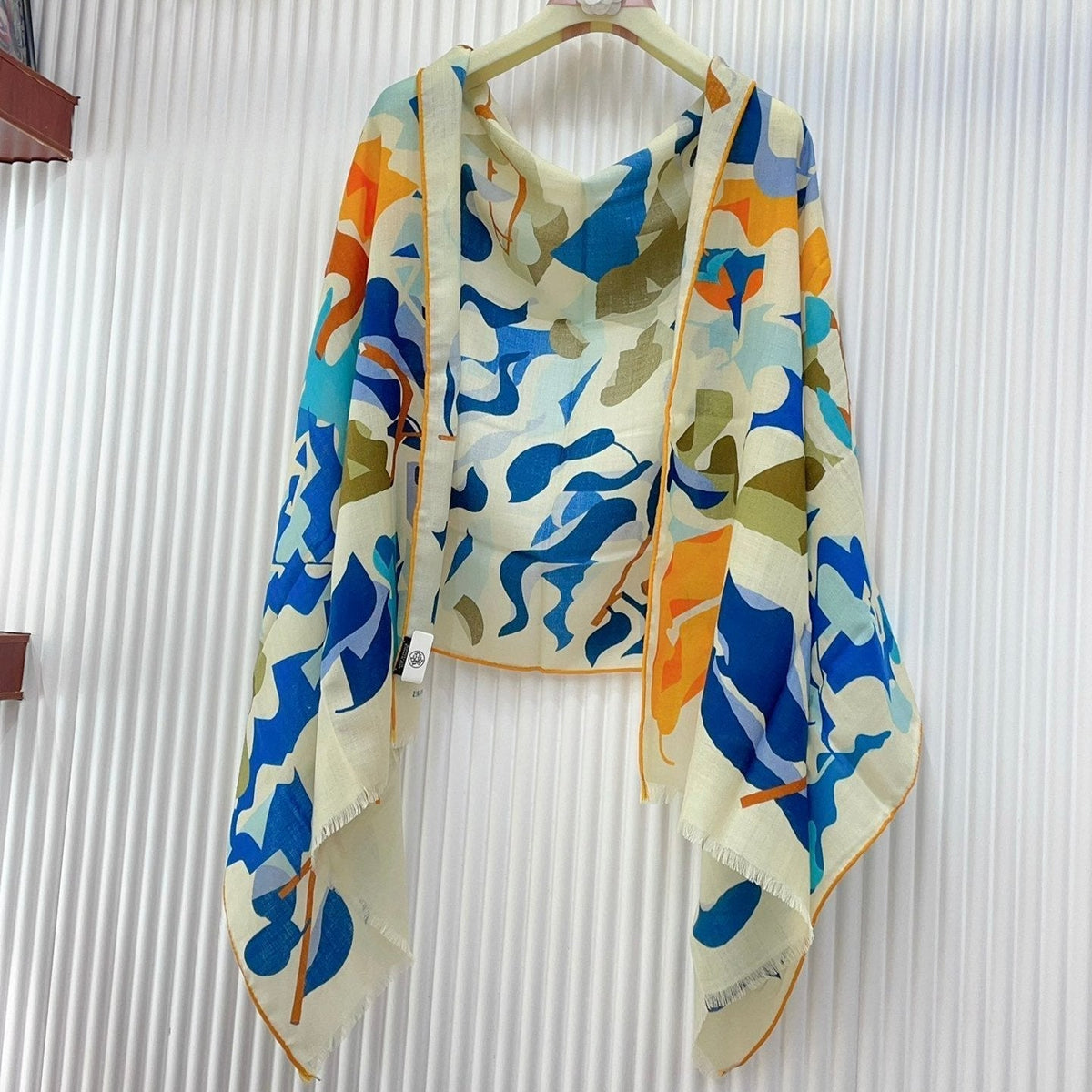 Scarf 180 CM White Colorful Mashmere And Silk  403887