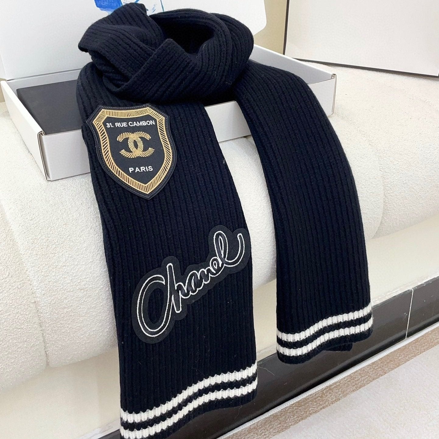 CC Scarf 180 CM In Black Cashmere 405081