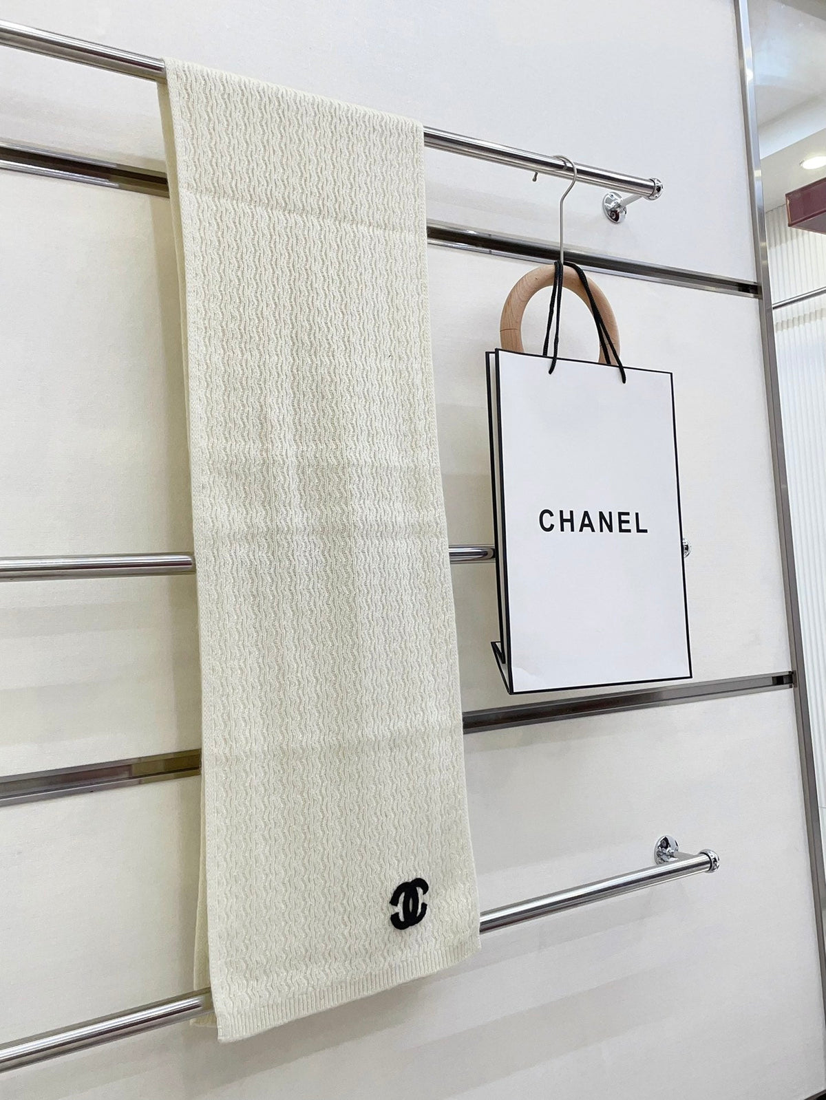 CC Scarf 180 CM In White Wool 413760