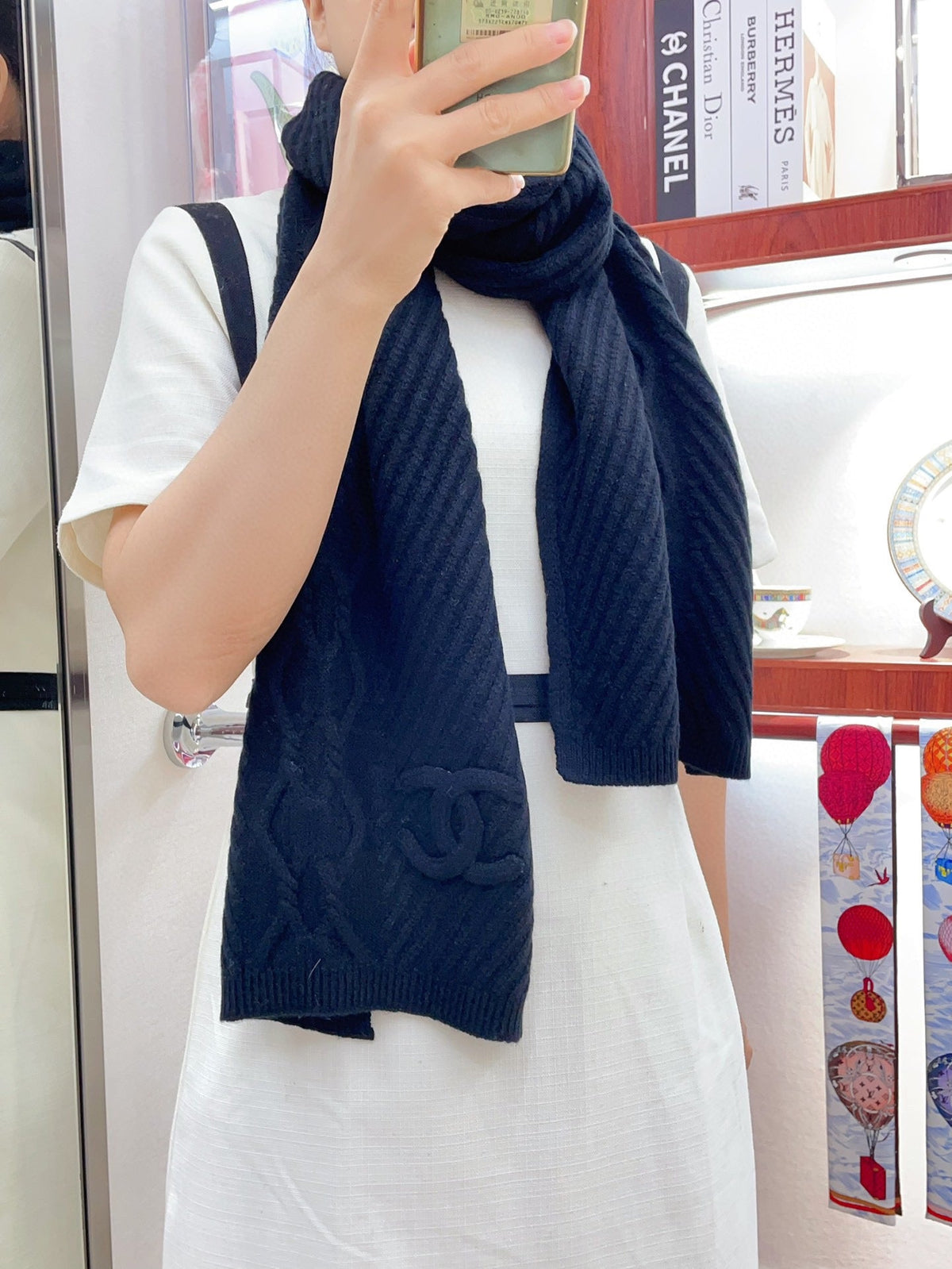 CC Scarf 180 CM In Black Wool 422766