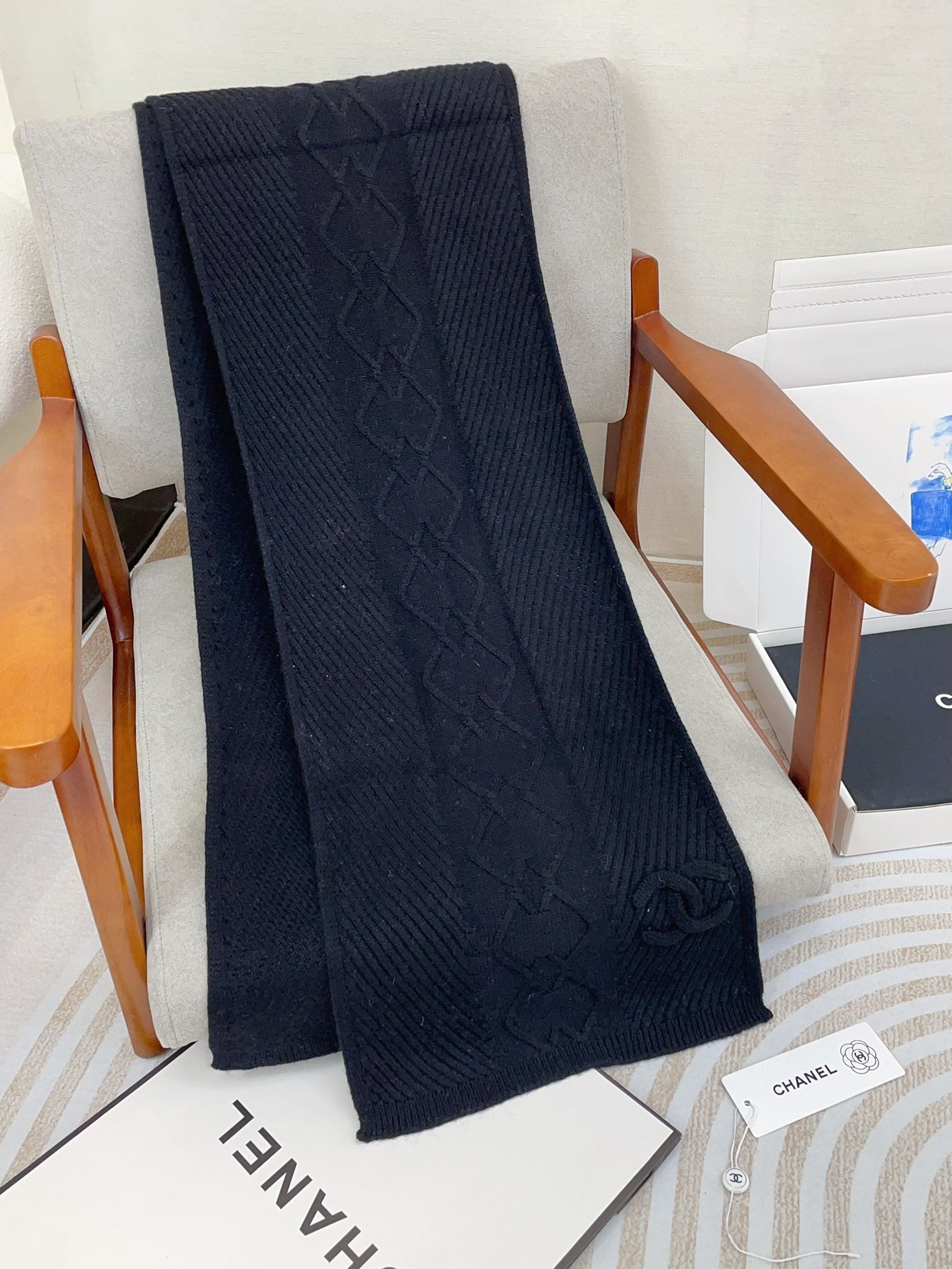 CC Scarf 180 CM In Black Wool 422766