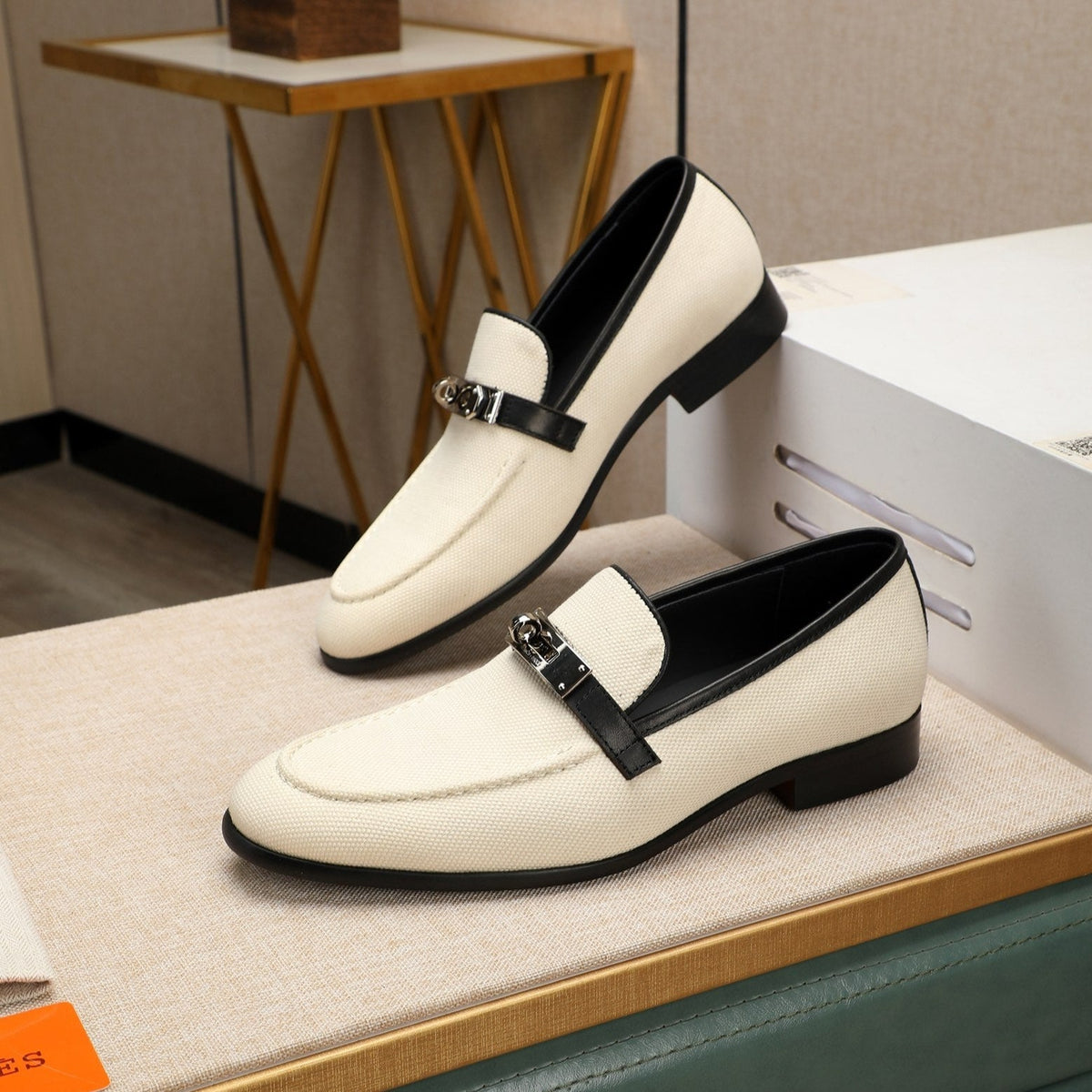 HM Men's Destin Loafer White Cowhide 480427