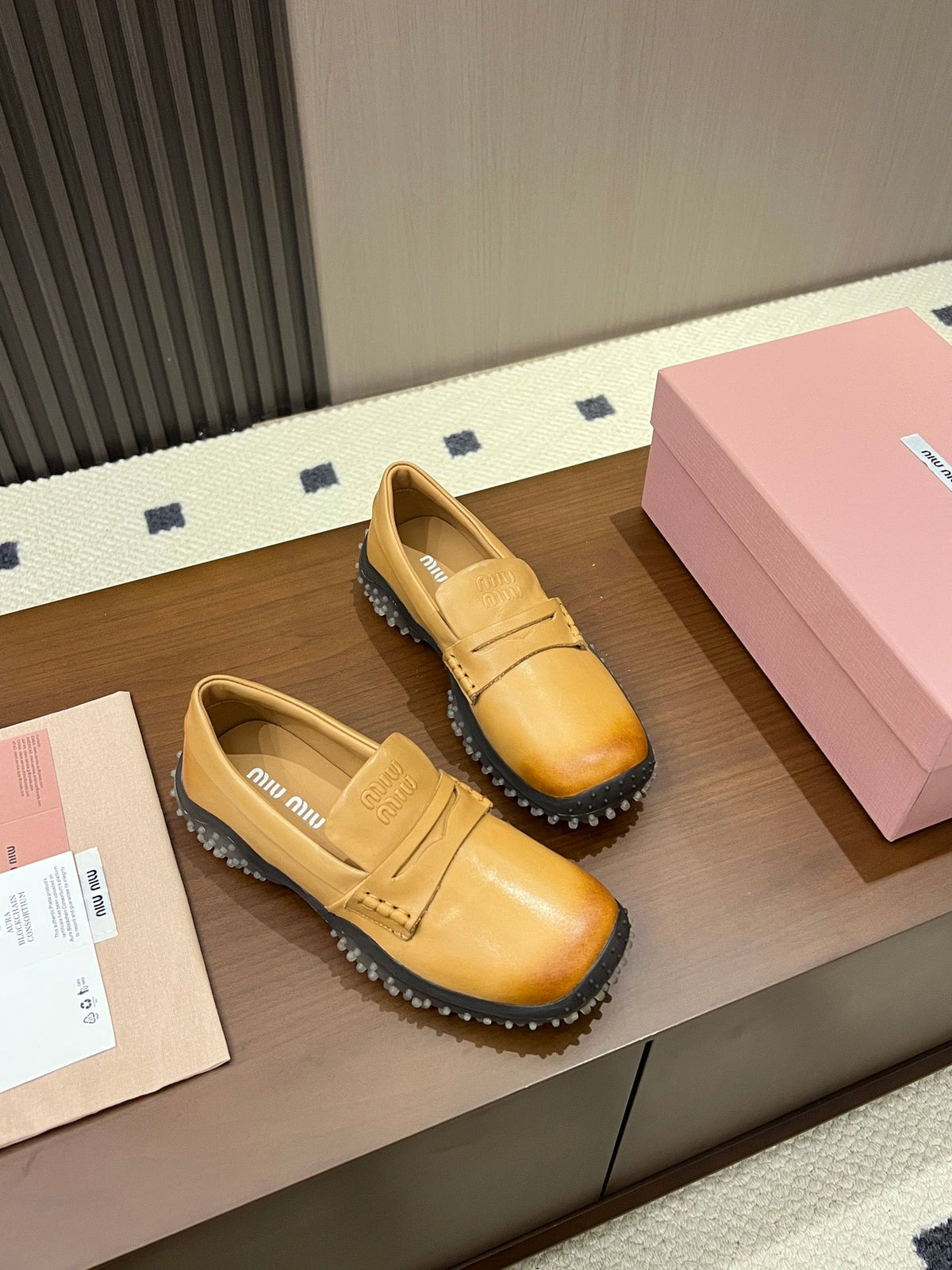 Miu Miu 2026 Square Toe Loafers Leather 155998