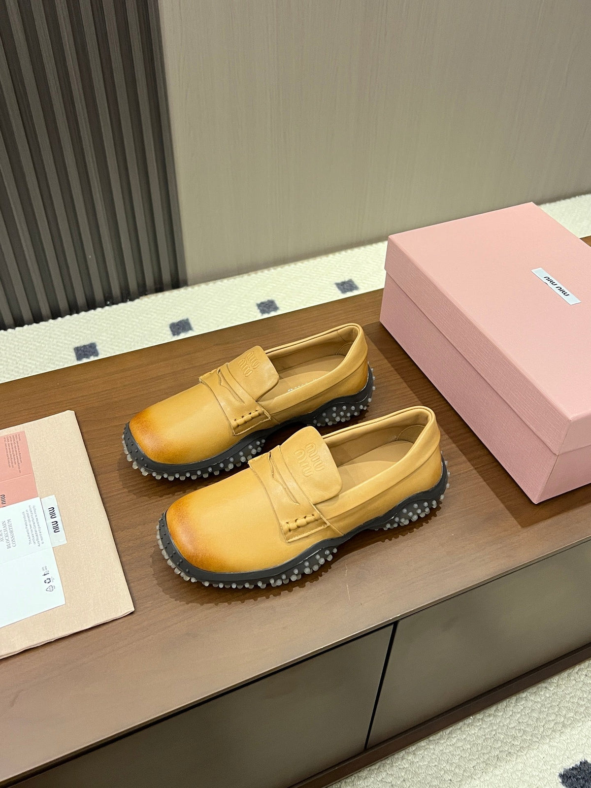 Miu Miu 2026 Square Toe Loafers Leather 155998