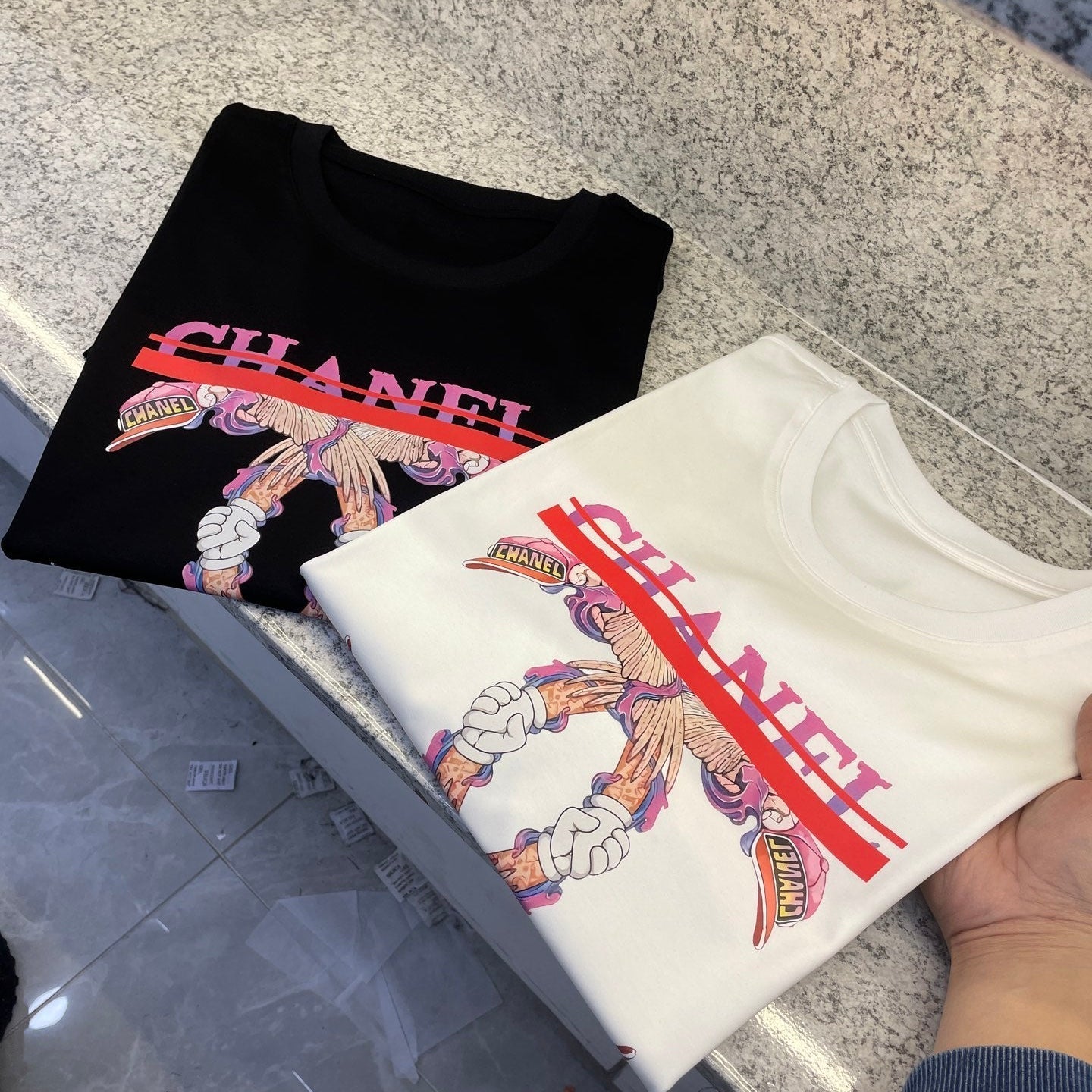 CC 2026 Short-Sleeve T-Shirt Pink Beige Cotton 472260