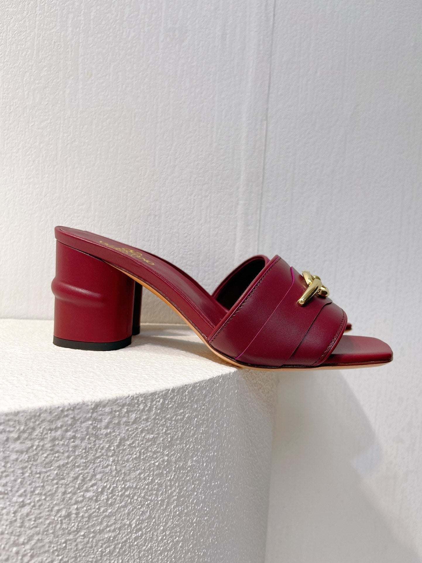 VT Leather Mules Dark Burgundy Cowhide 292870