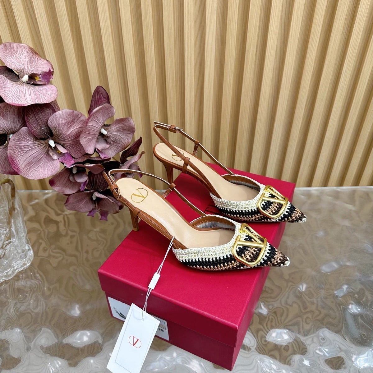 VT 25 Bohemian Slingback Brown Knitted Sheepskin 325190