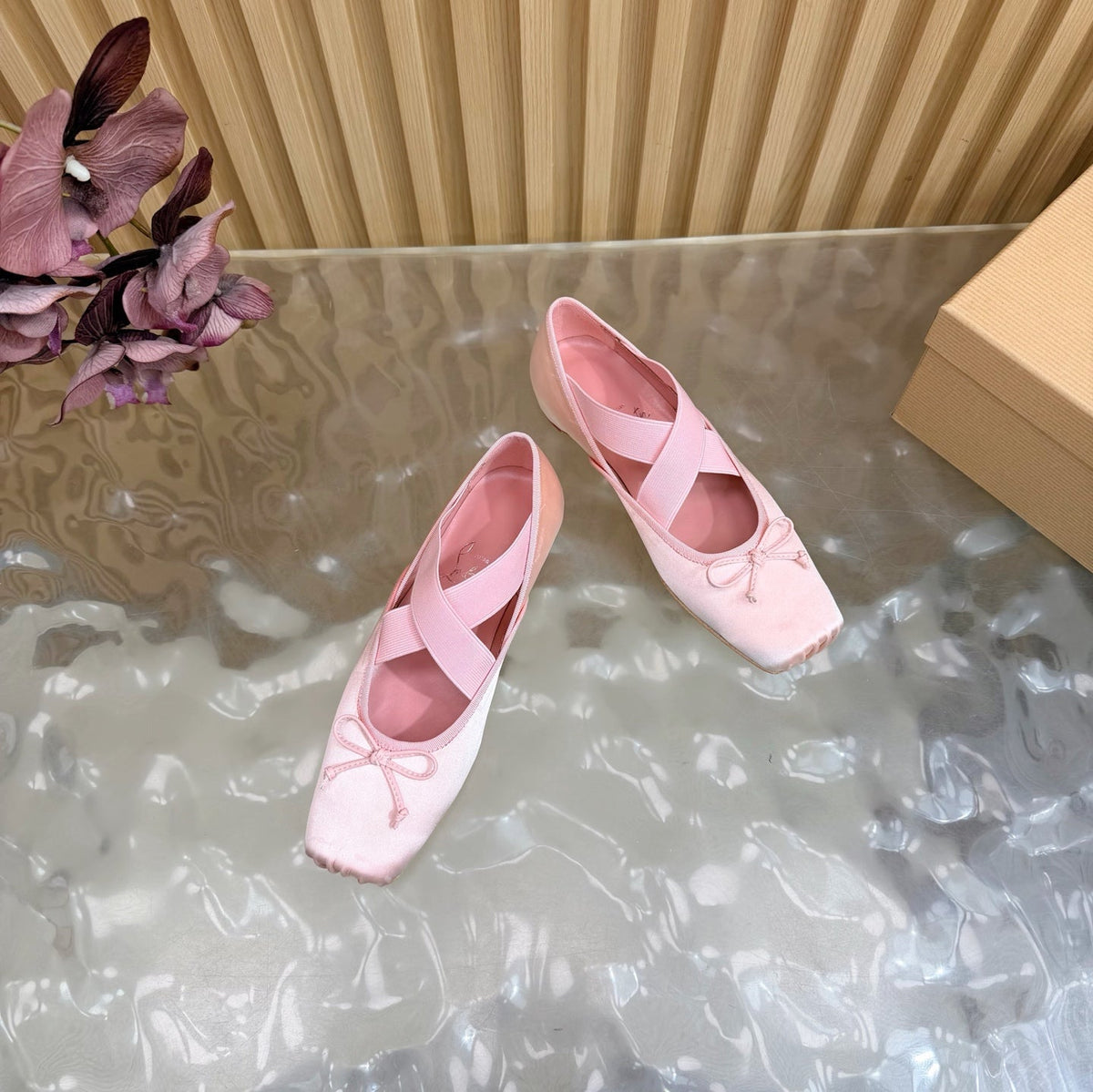 Christian Louboutin 2026 Cassiasticina Ballet Flats Silk Sheepskin 698252