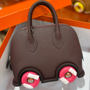 High-end Hermes 2026 Mini Bowling Wheel Bag Epsom Leather