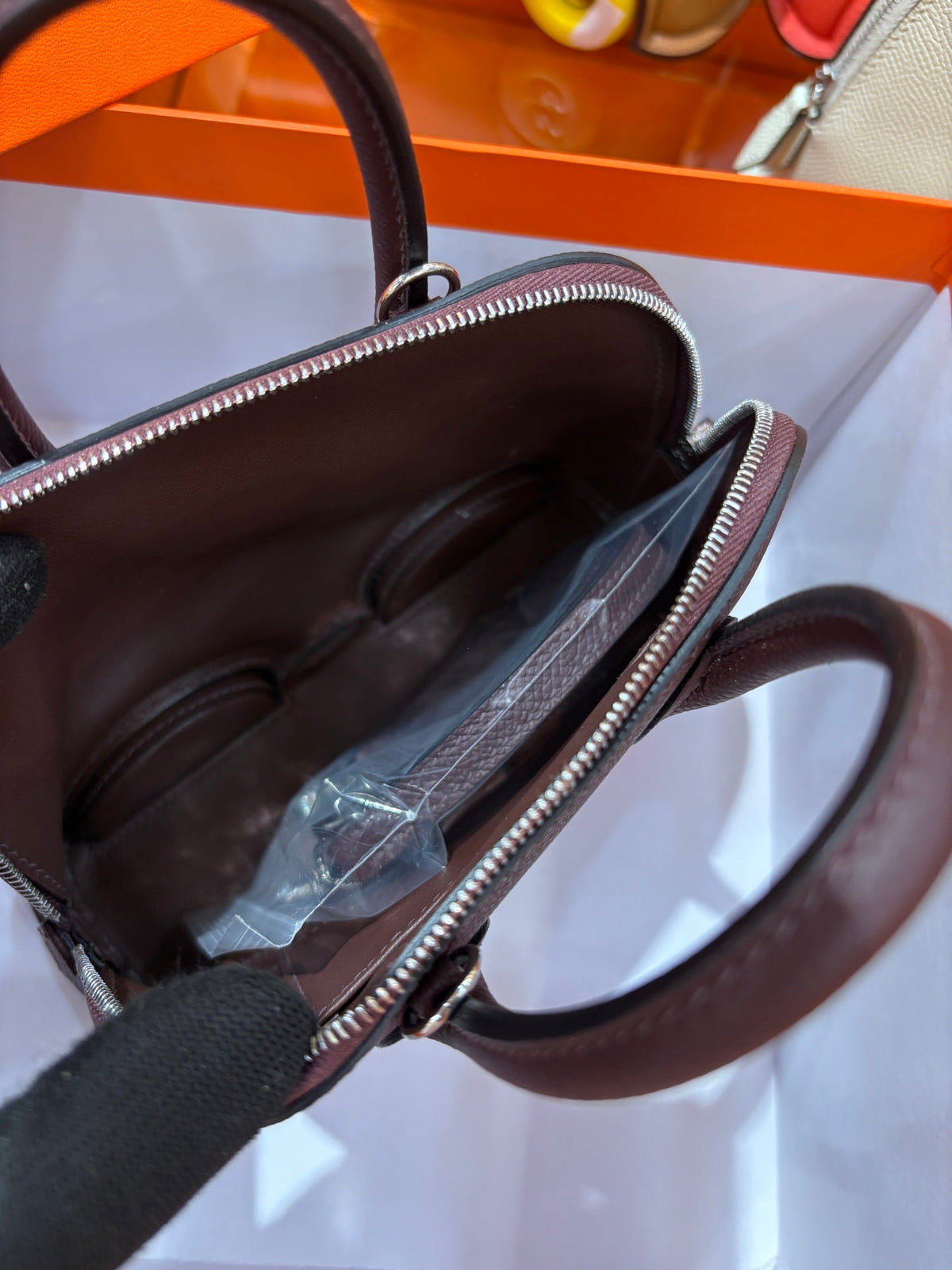 High-end Hermes 2026 Mini Bowling Wheel Bag Epsom Leather