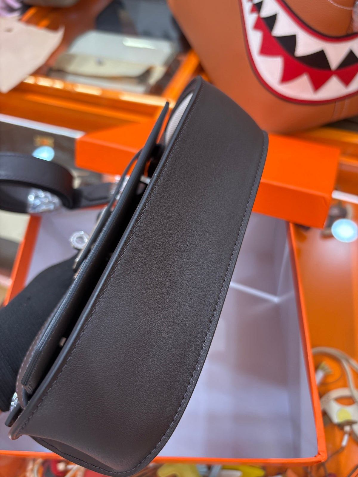 High-end Hermes 2026 Jypsiere Bag 22cm Canvas/Swift Calfskin