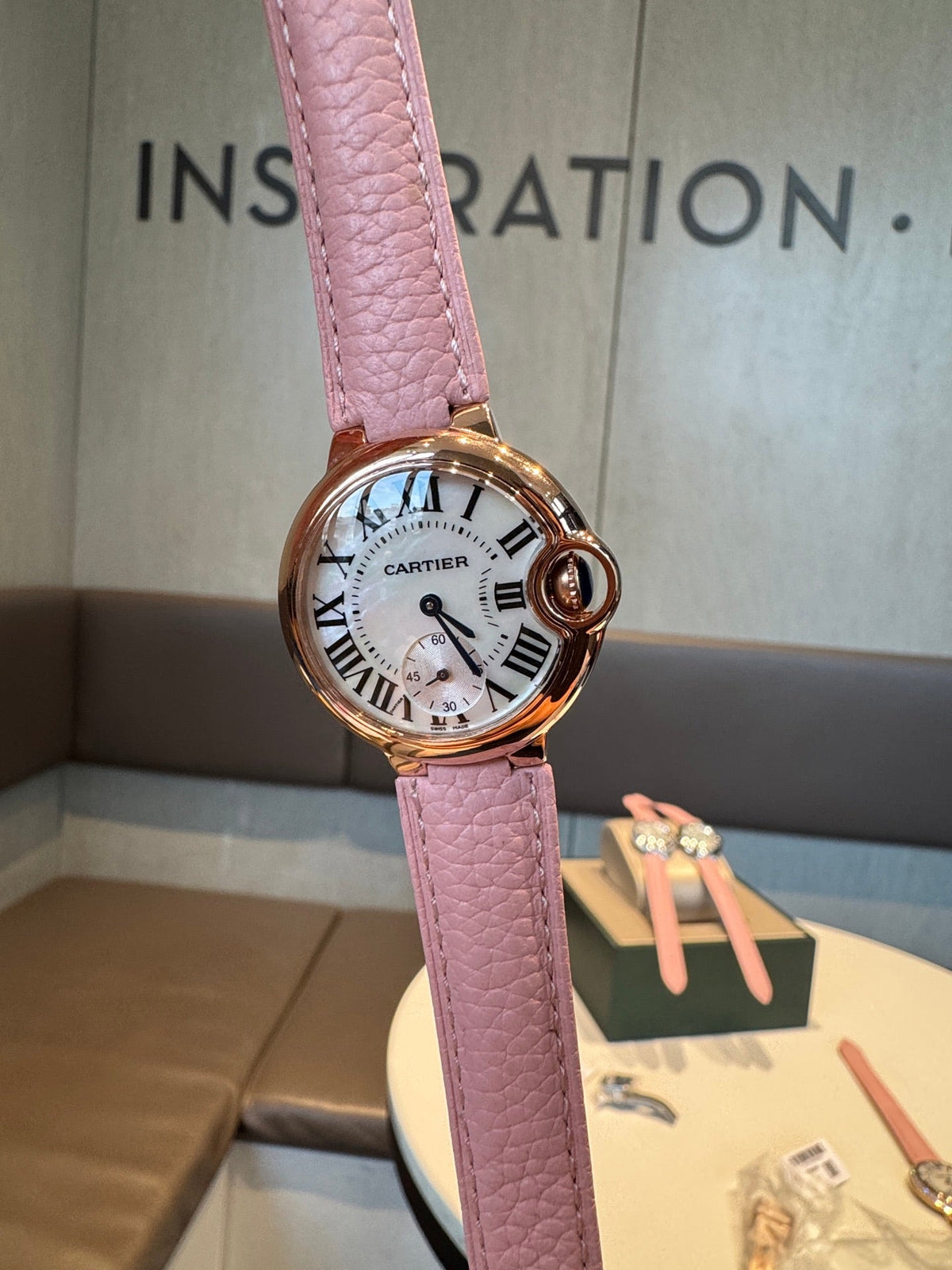 Cartier Bleu Balloon 33mm Pink Gold White Dial