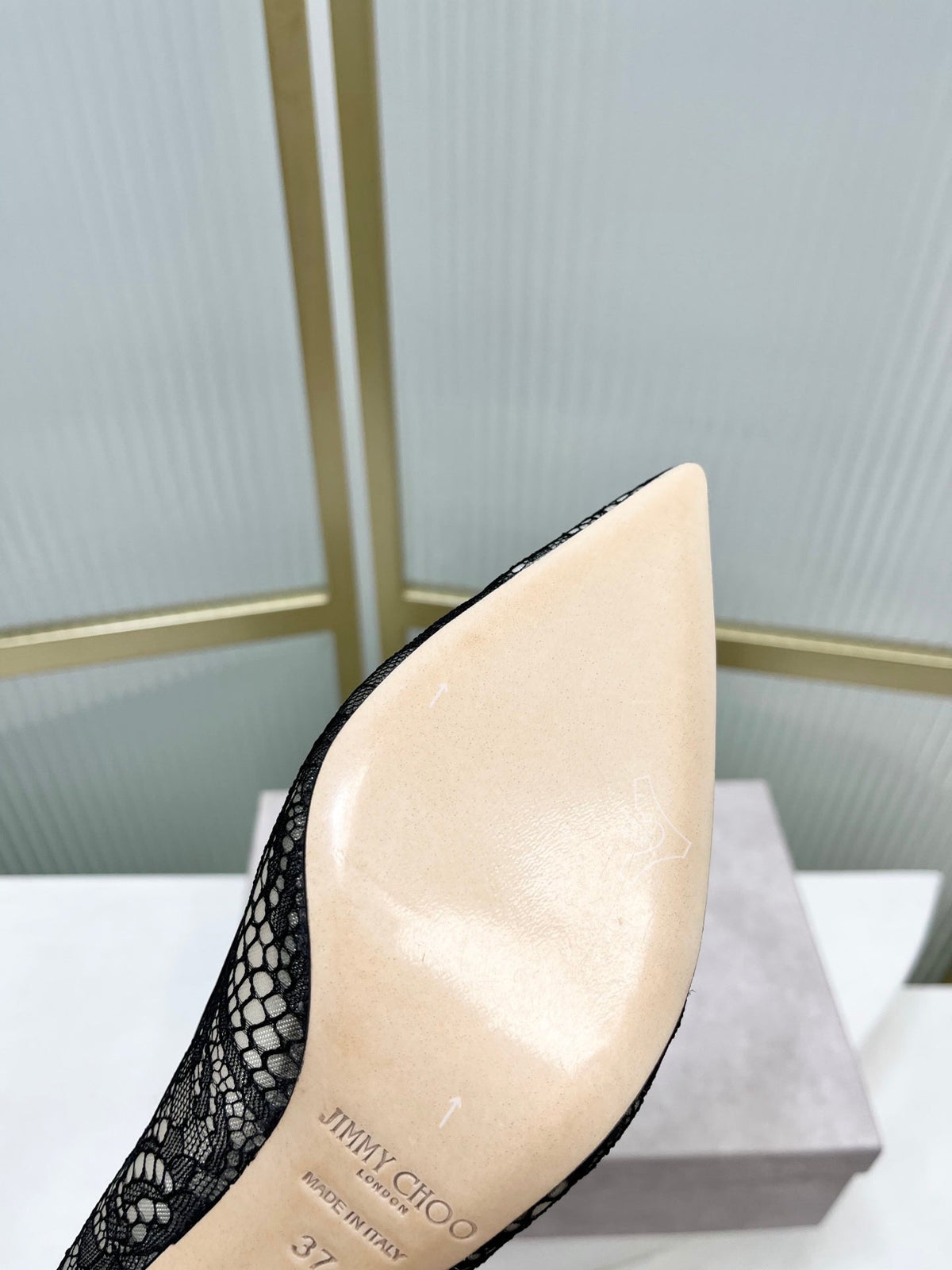 Jimmy 26s High Heel Pump 65 Black Lace Sheepskin 605957