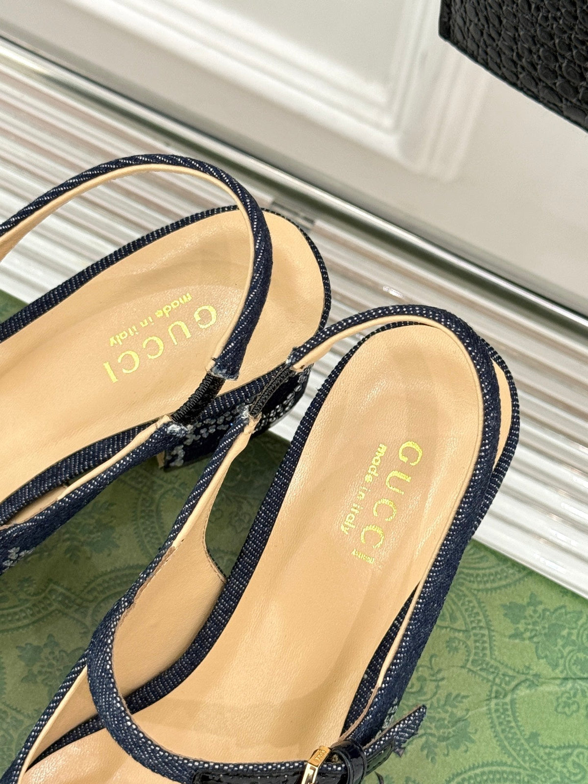 GC Horsebit Slingback Pump Dark Blue Denim 412733