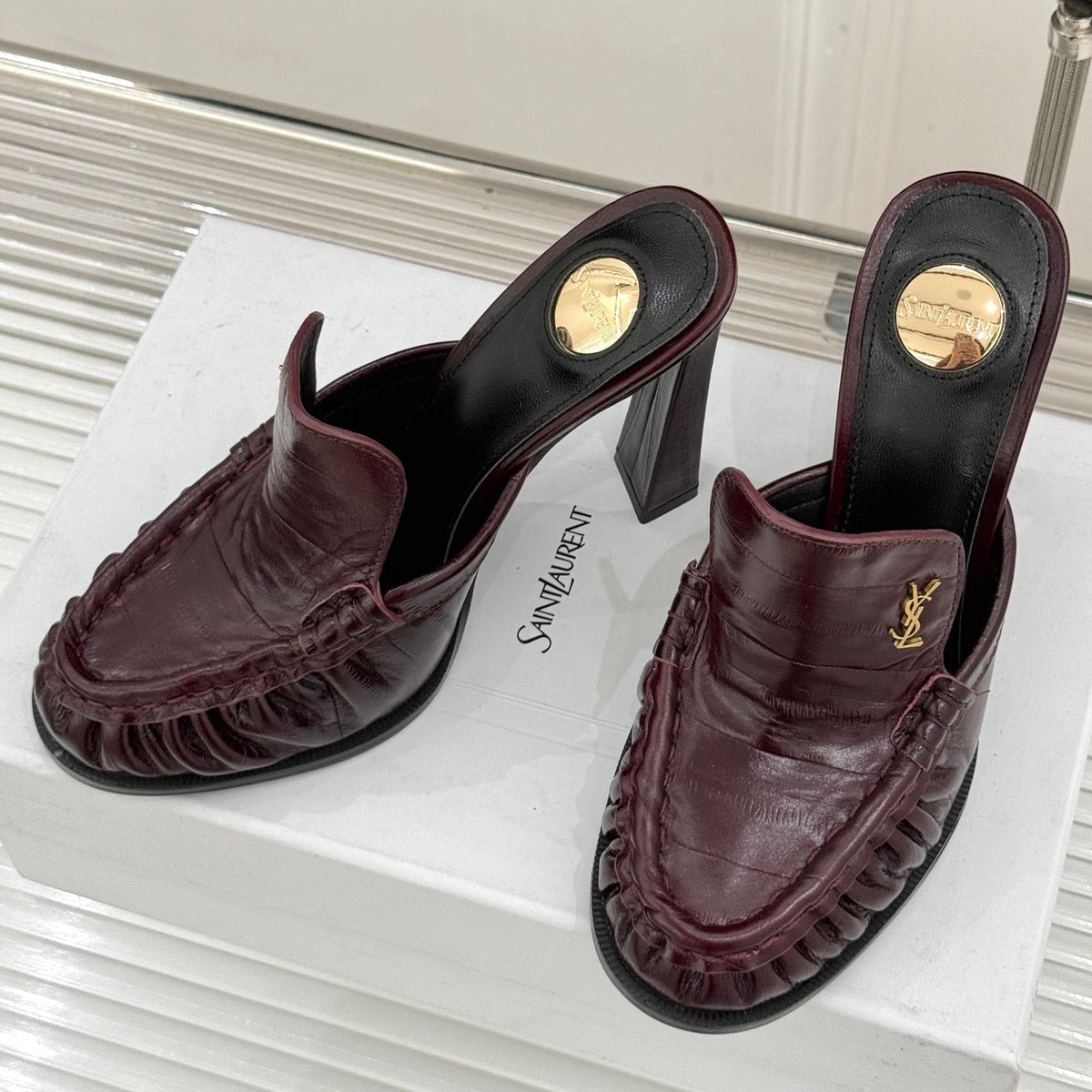 Saint Laurent 2026 Le Loafer Cassandre Mule 105mm Suede Leather 642949