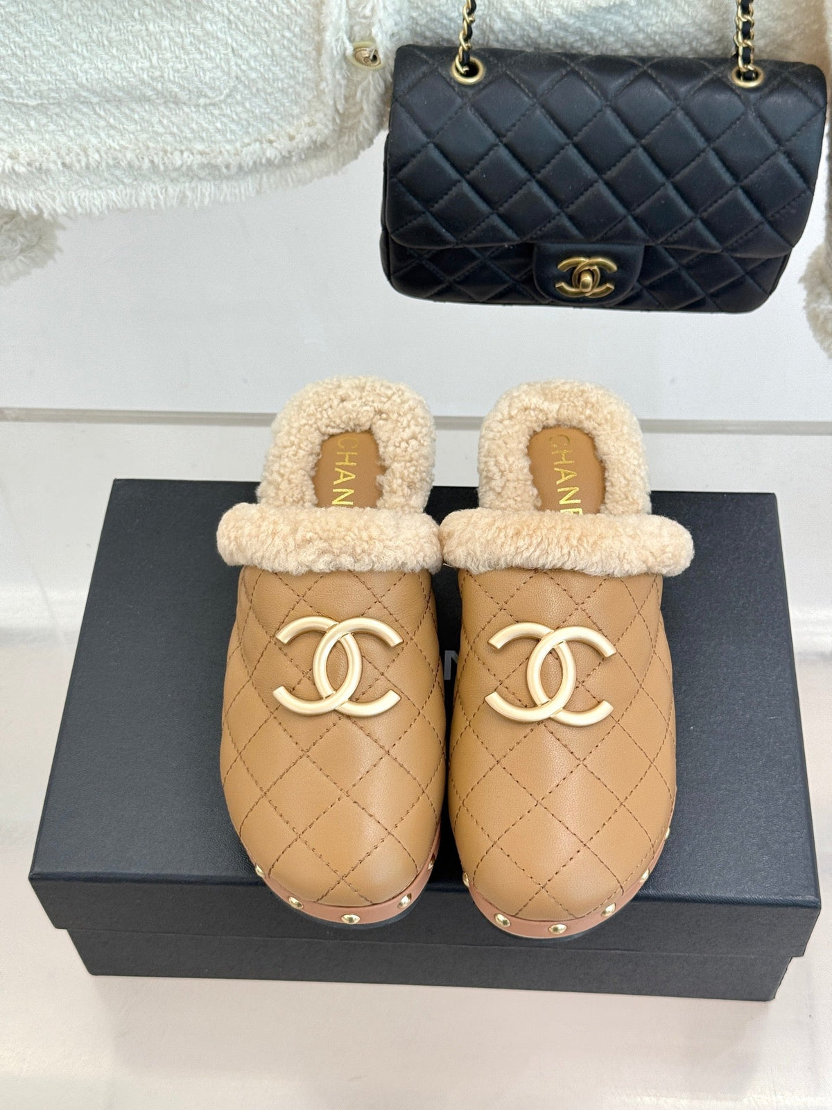 Chanel 2026 Quilted Mule Leather Wool 188603