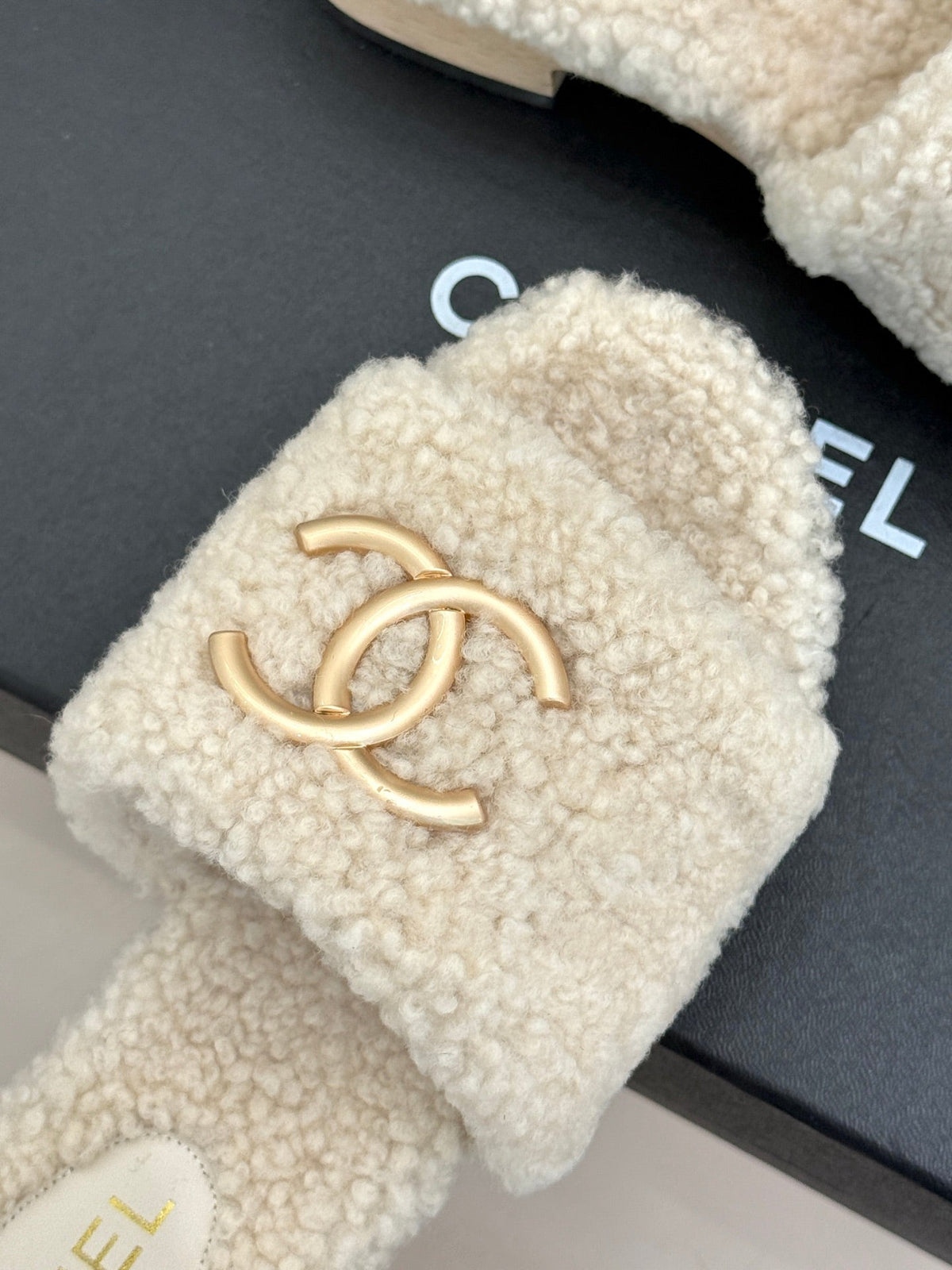 Chanel 2026 Wood Thick-Soled Sandals Wool 188607