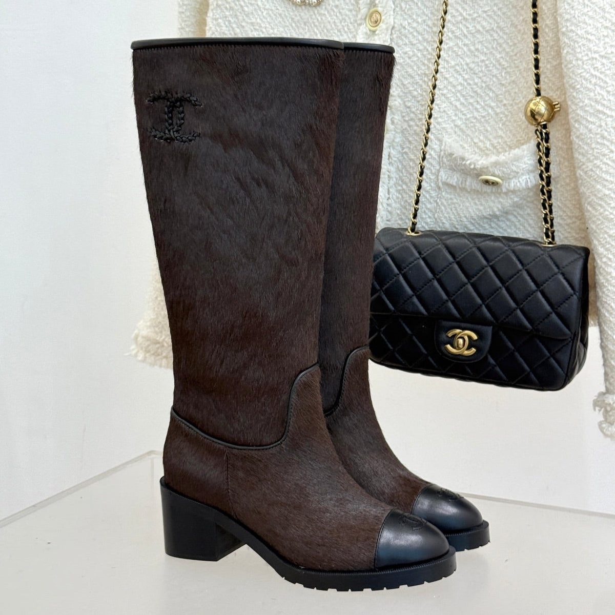 Chanel 2026 Square Heel Boots Pony Hair 188340