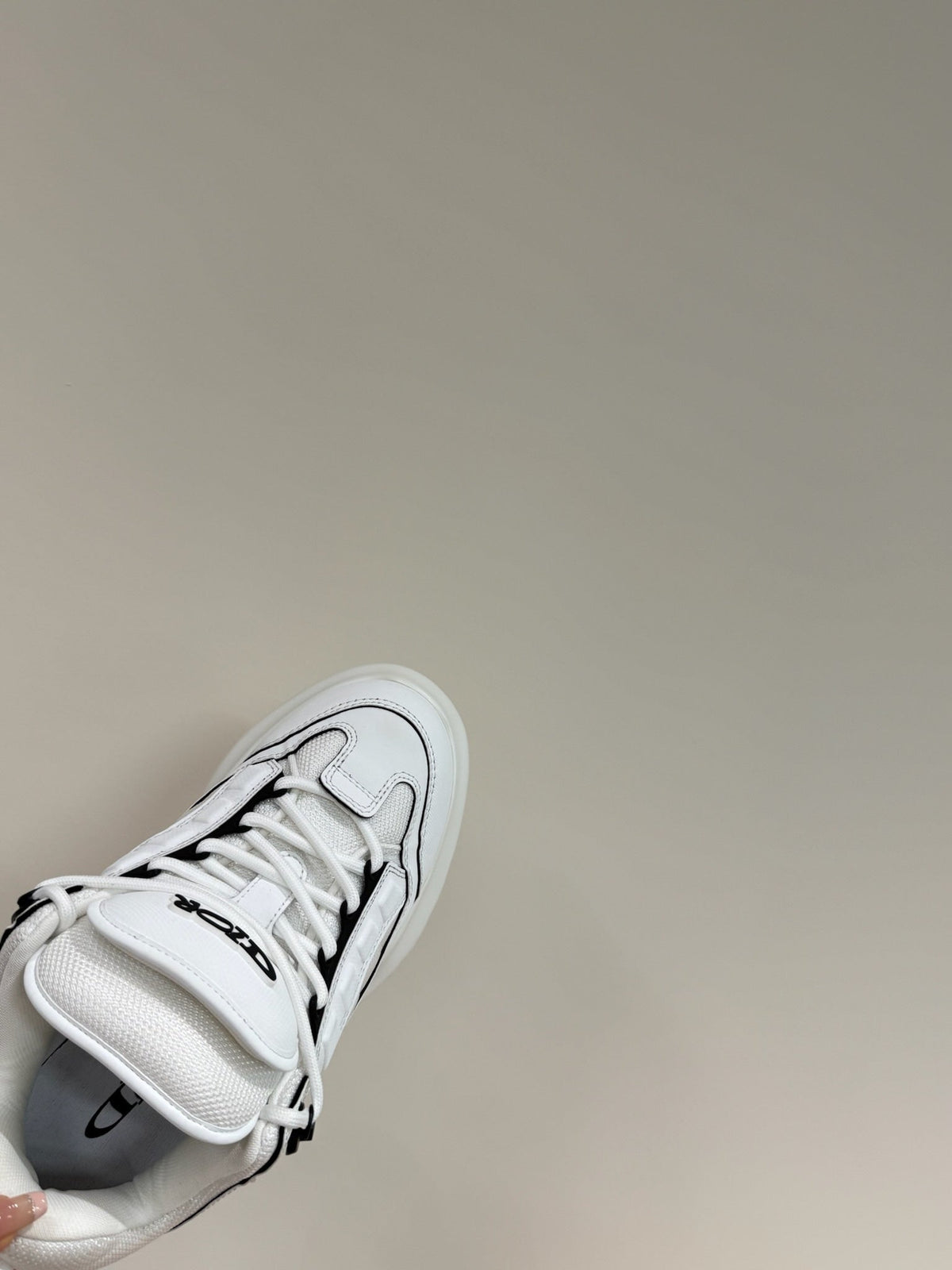 CD Sneaker In White Calfskin And Mesh Fabric 109256