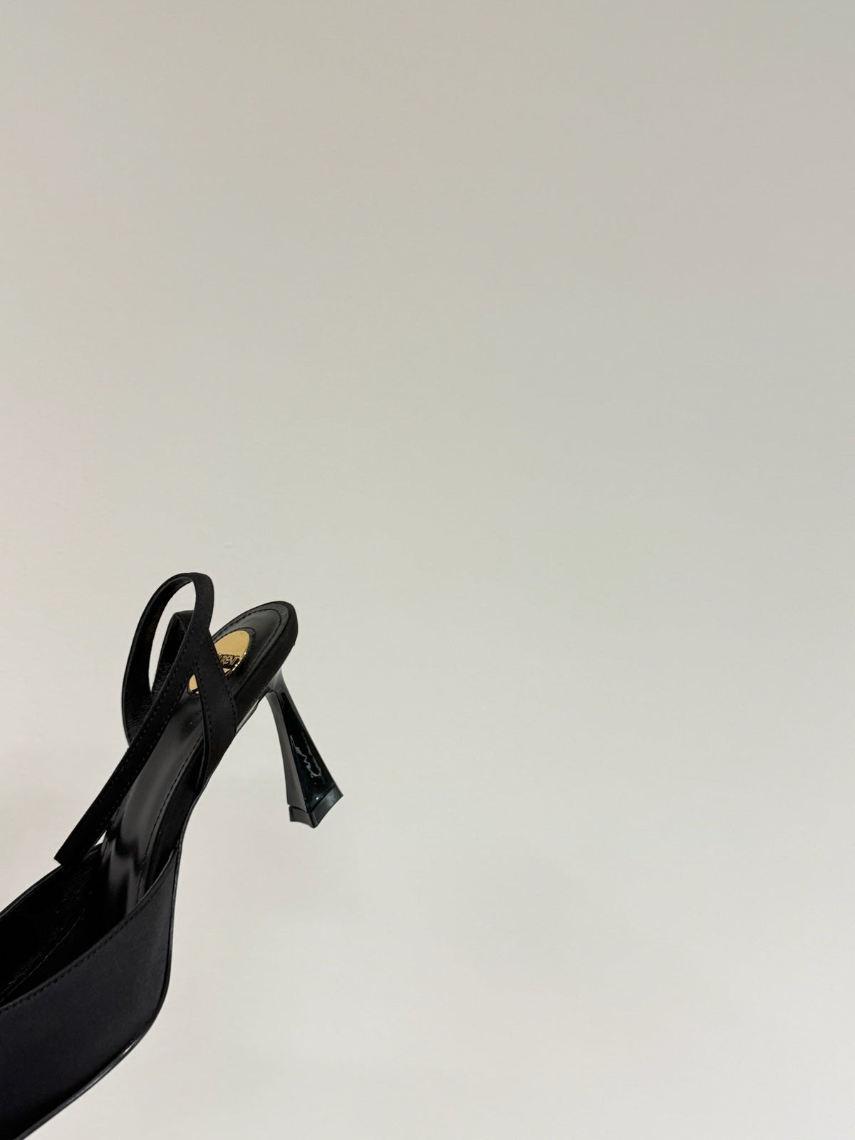 AIMÃ‰E SLINGBACK PUMPS IN BLACK SATIN