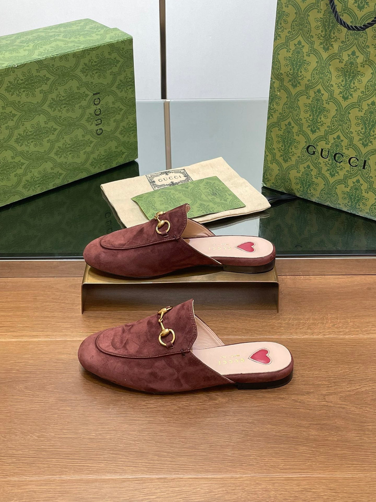 HORSEBIT MULE IN UMBER BROWN SUEDE