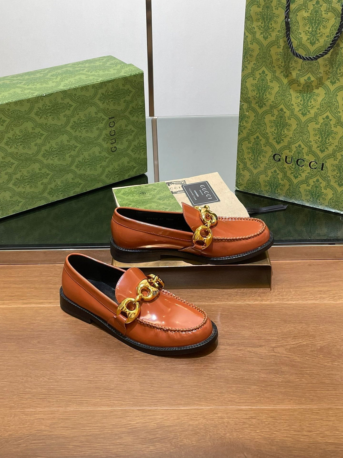 GG Marina Loafer Bronw Patent Calfskin