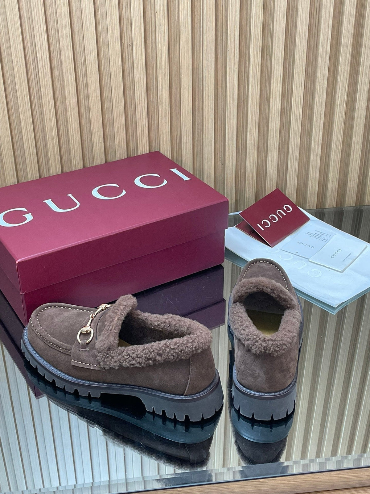 Gucci 2025 Horsebit Loafer Brown Suede Wool 563045