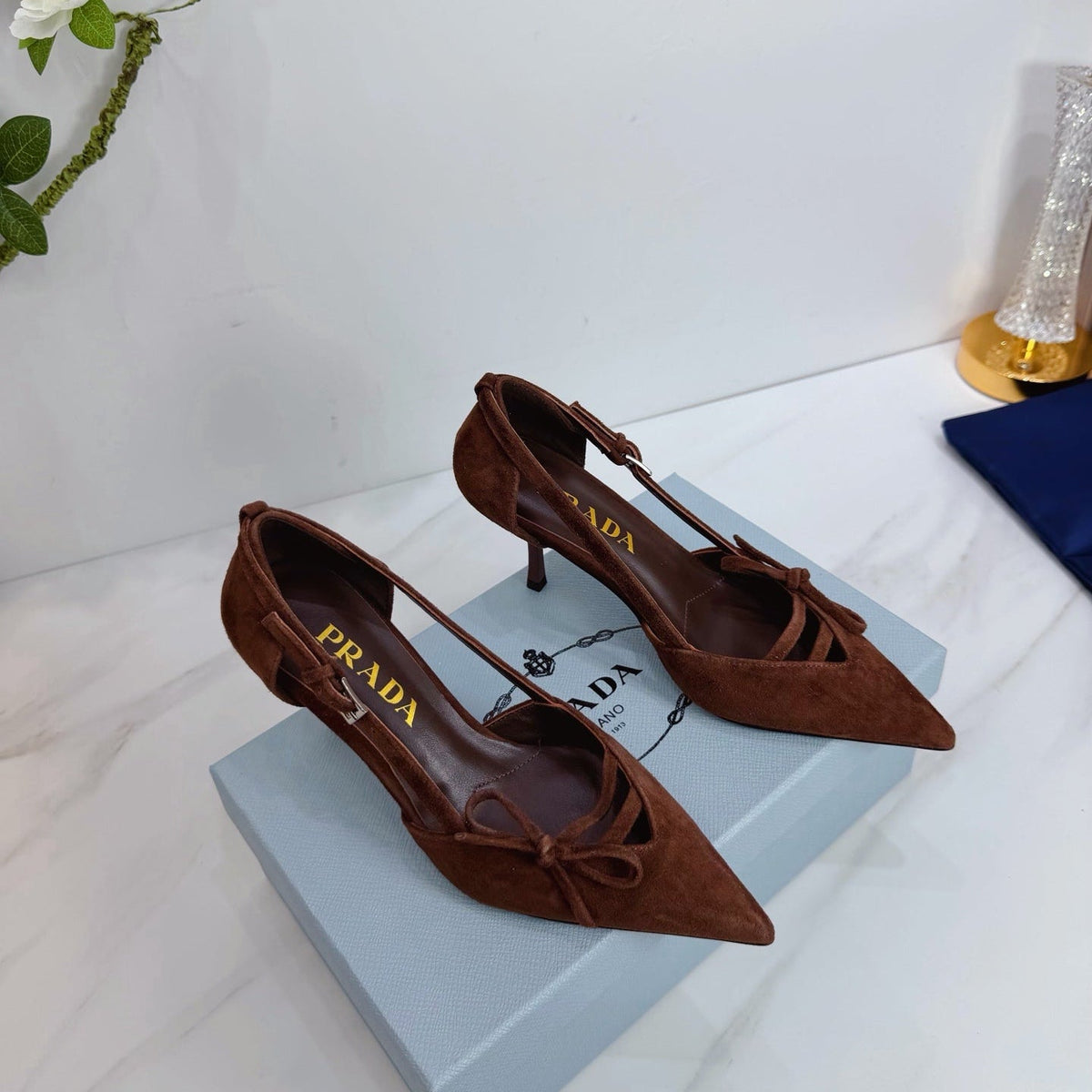 PRA 26SS Pumps 75  Dark Brown Suede 592351