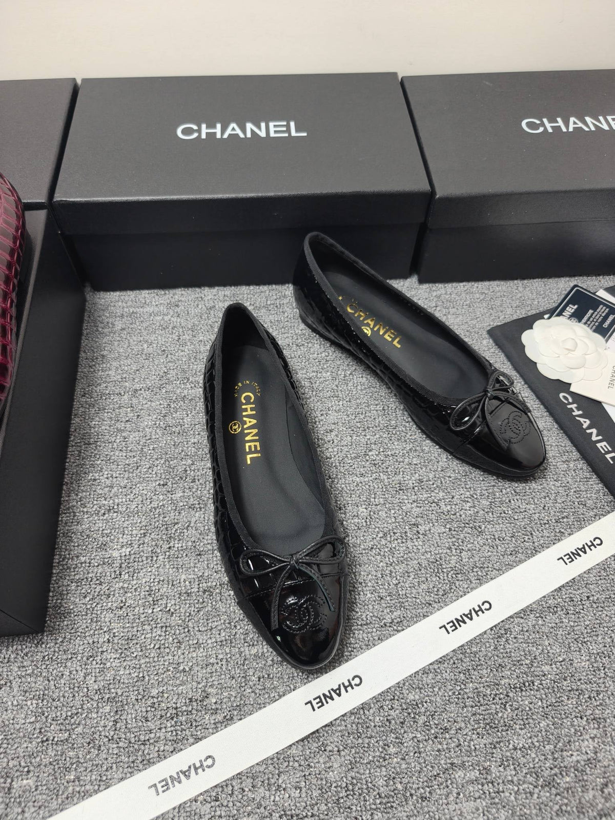 Chanel 2026 Crocodile Embossed Ballet Flat Glossy Calfskin 855991