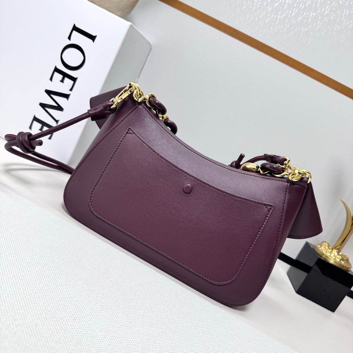 Loewe 2025 Ola 26 Bag Dark Burgundy Smooth Calfskin 274677