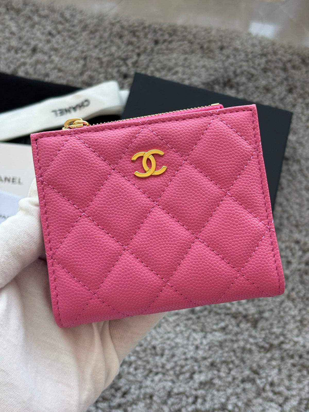 Chanel 2026 Double Zippered Short Wallet 11cm Leather 102531