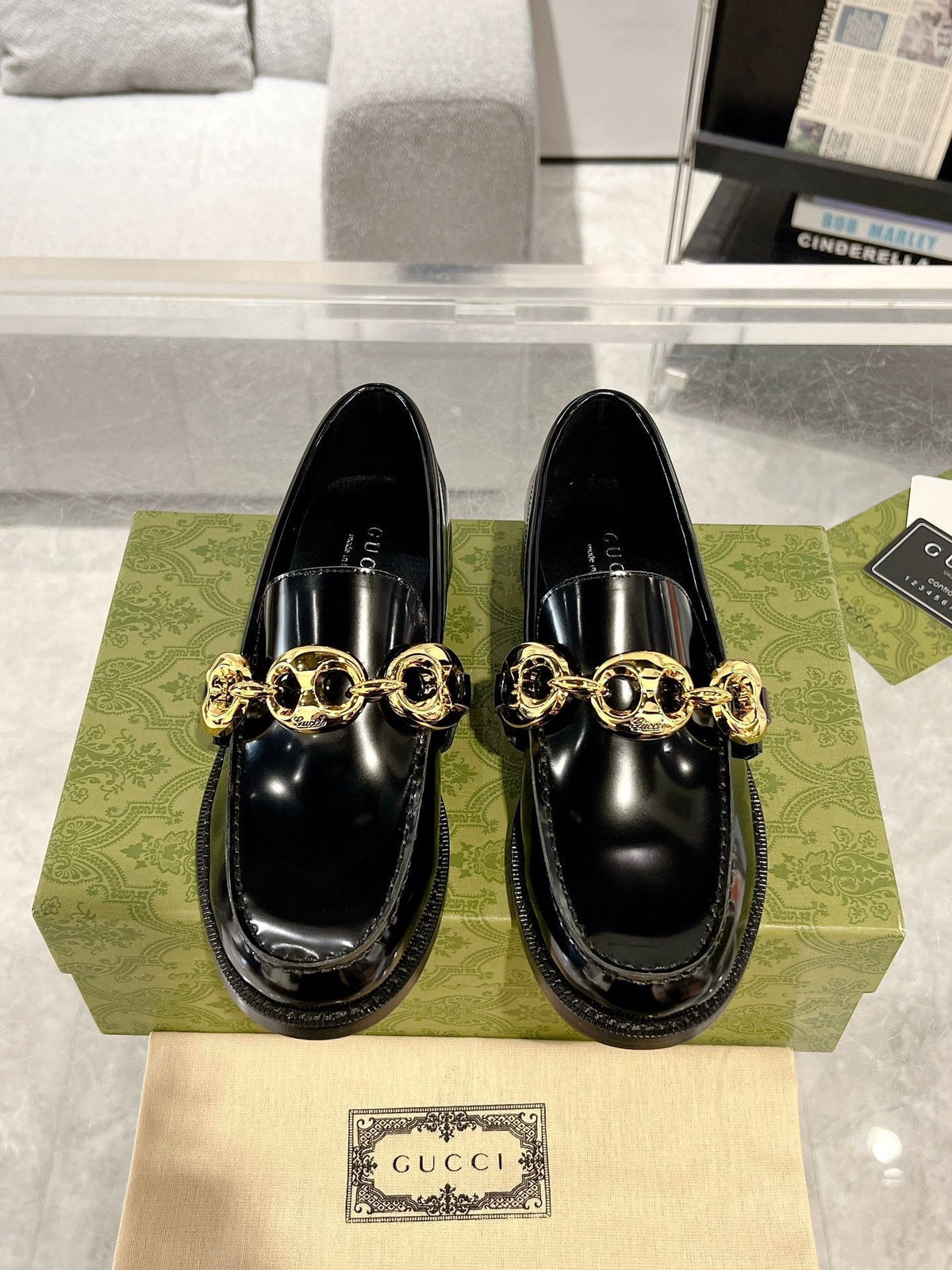 GG Marina Loafer Black Patent Calfskin