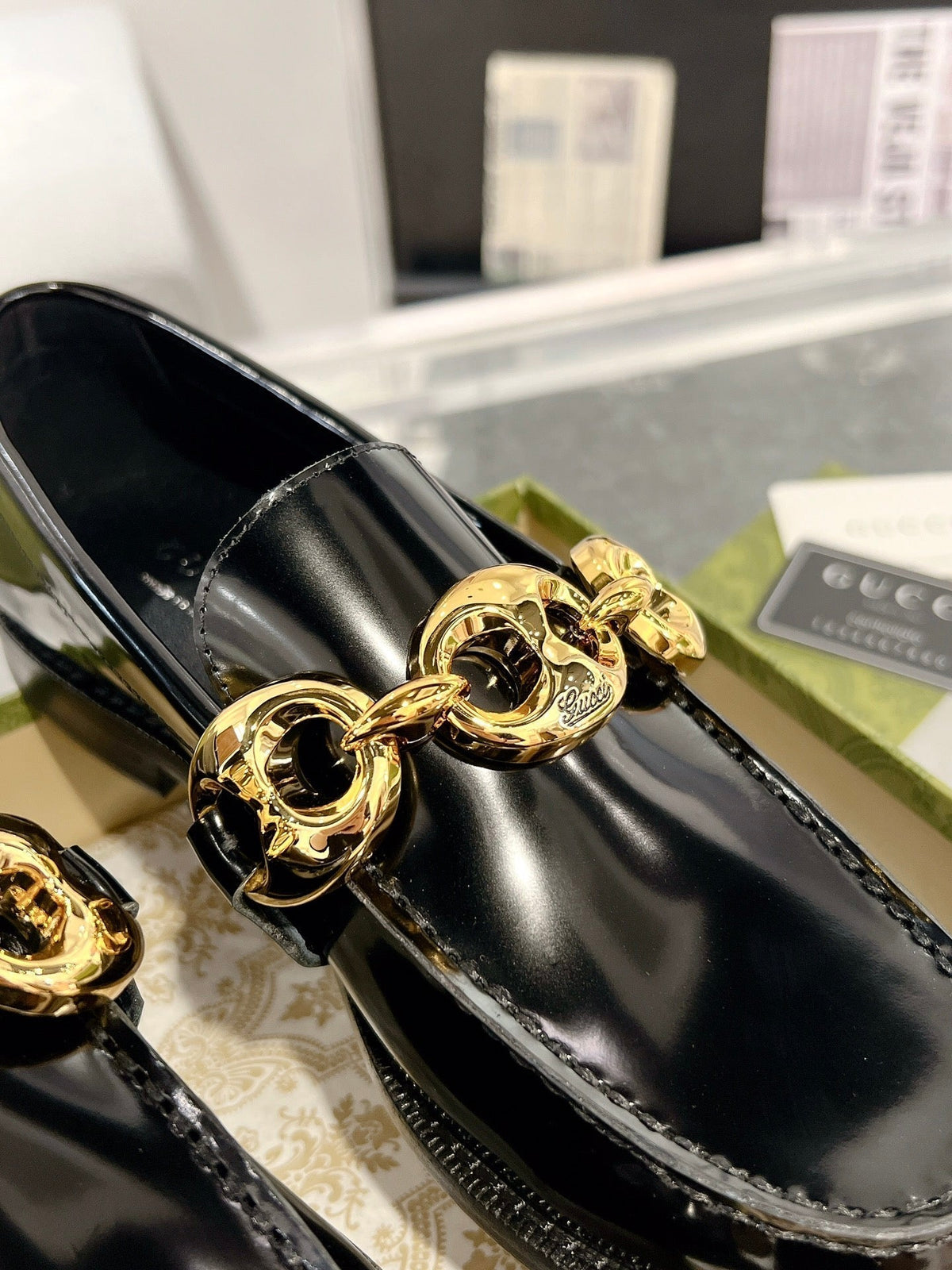 GG Marina Loafer Black Patent Calfskin
