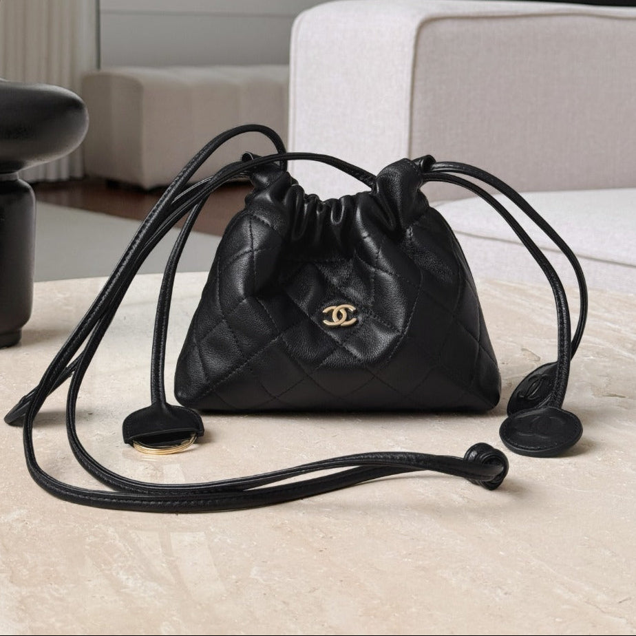 Chanel 2026 Little Lucky Bag 18cm Black Quilted Lambskin