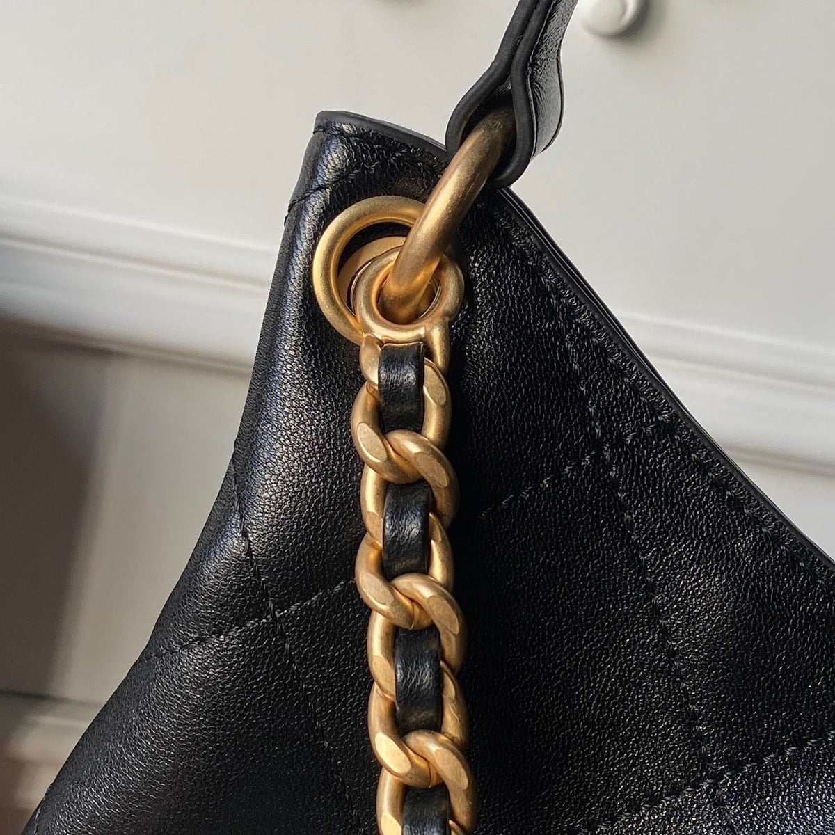 Chanel 2025 Hobo Bag 35cm Black Calfskin 318242