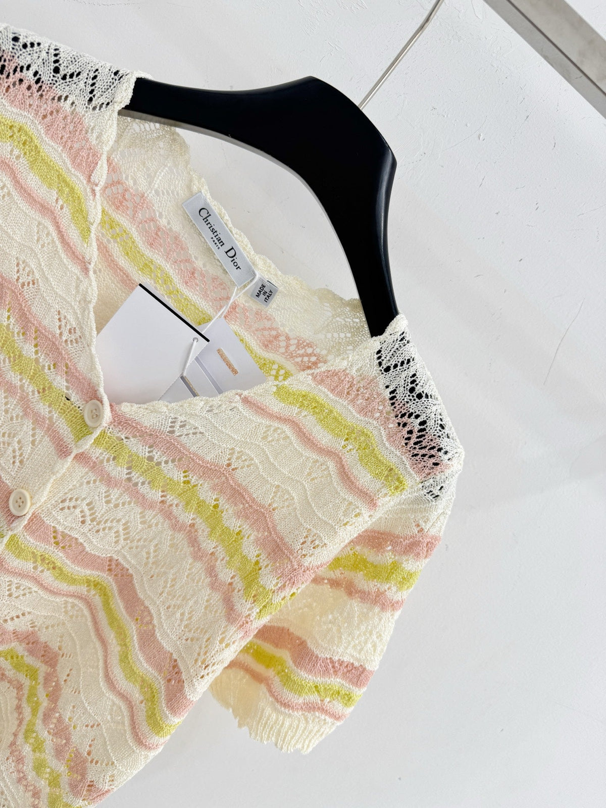 Dior 2026 Hollow-out Striped Knit Cardigan Wool 341209