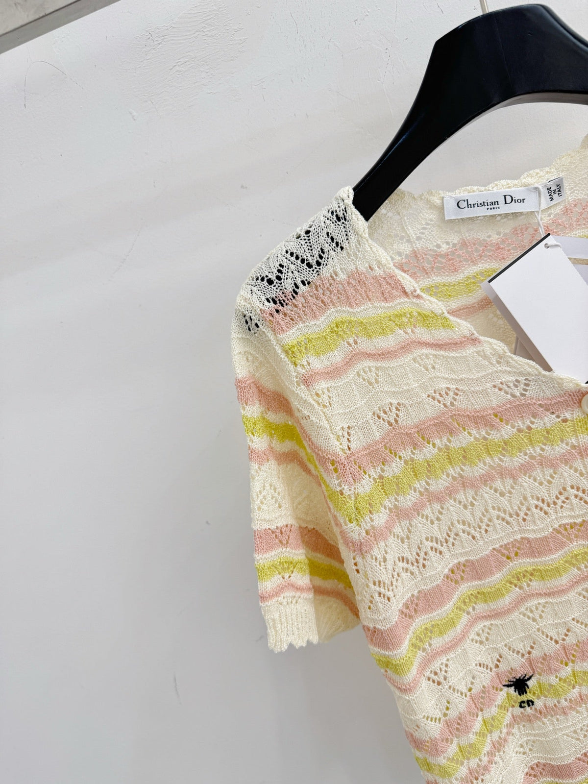 Dior 2026 Hollow-out Striped Knit Cardigan Wool 341209