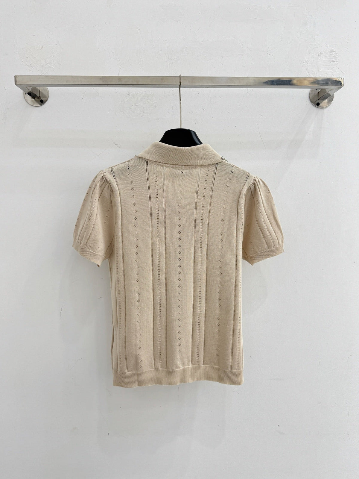 Miumiu 2026 Shirt With Rhinestone Embellishments Collar Wool 521193