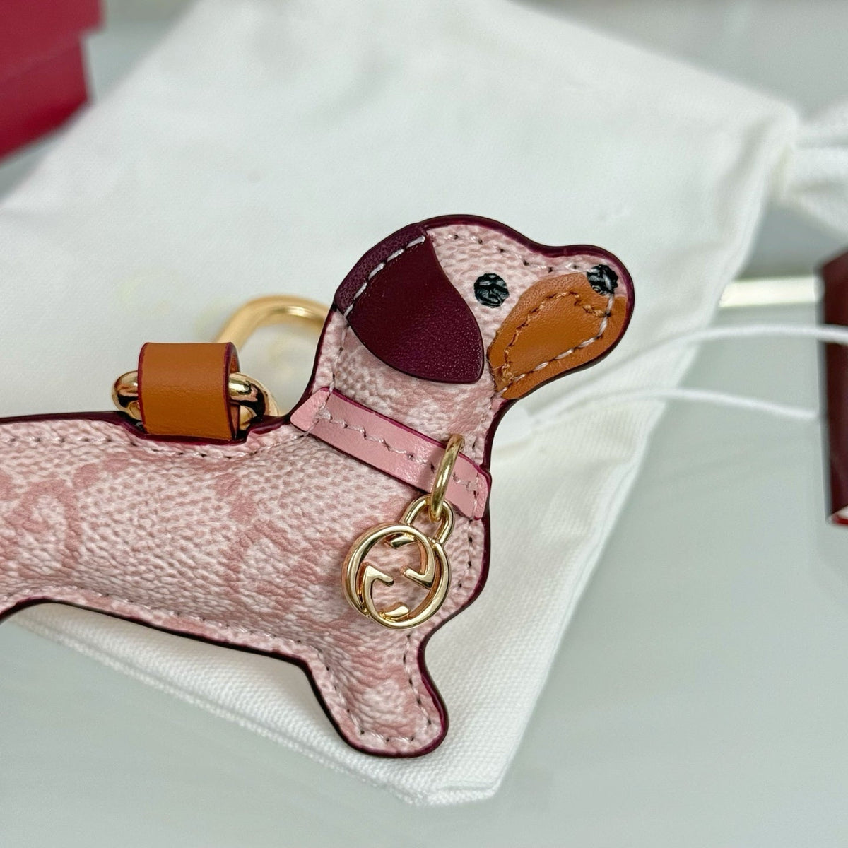 Gucci Dog-shaped  Light Pink Bag Charm