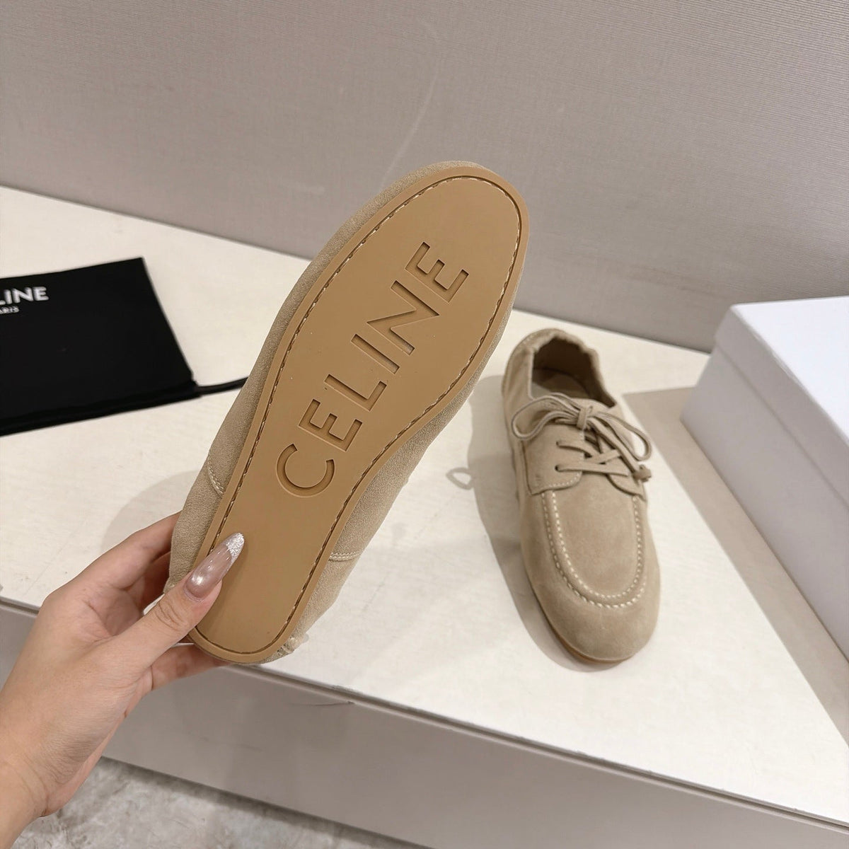 Celine 2026 Birkenstock Lace-Up Loafers Suede 101086