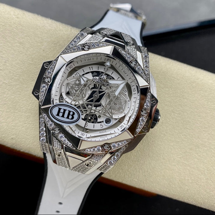 Hublot Big Bang Sang Bleu II Titanium White Pavé 45mm Watch