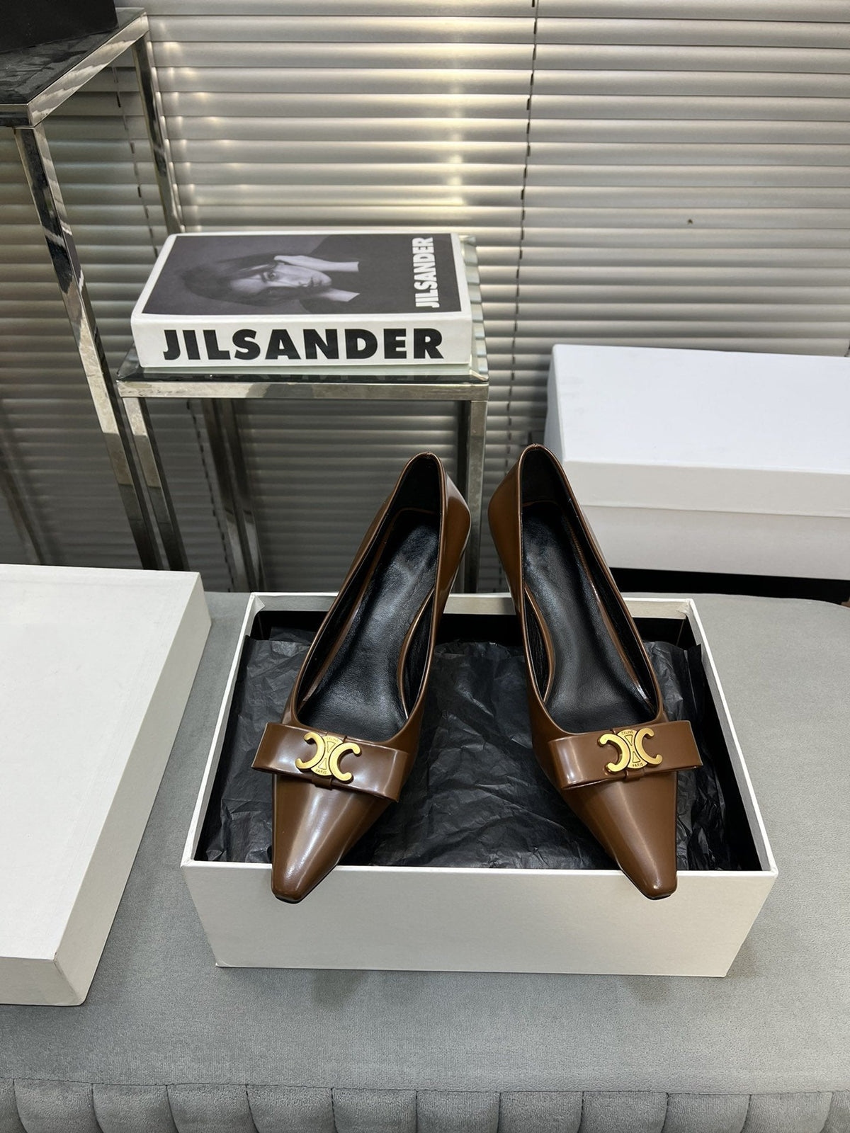 cl pumps 50 dark brown calfskin