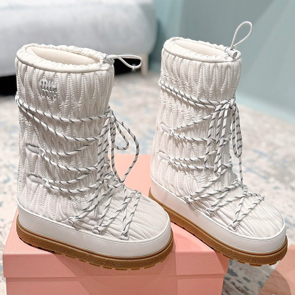 Miu Miu 2026 Snow Boots Wool Nylon 148907