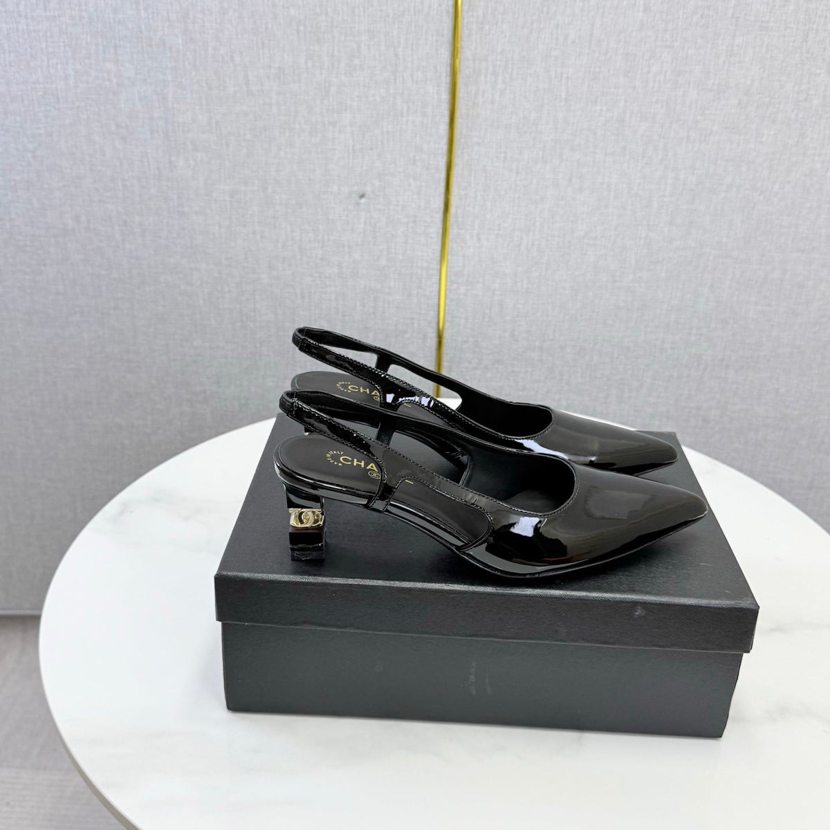 Chanel 2026 Slingback 50mm Patent Leather 904478