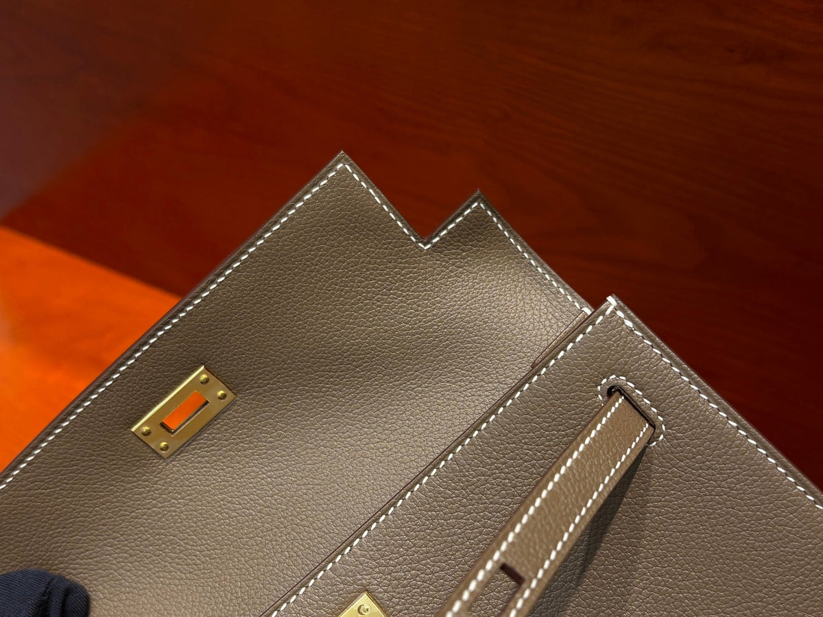 High-end Hermes 2026 Kelly Danse 22cm Elephant Grey Evercolor Leather