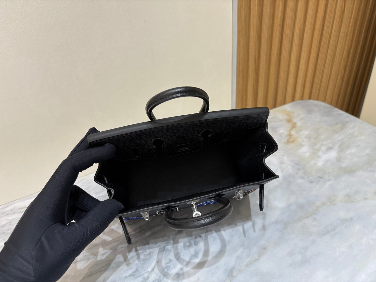 High-end Hermes 2026 Birkin 20cm Bouclerie Casaque Bag Black Goatskin Leather