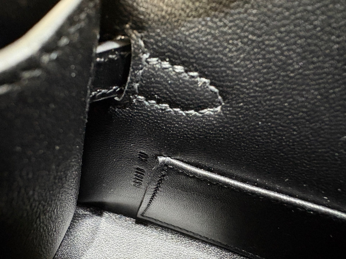 High-end Hermes 2026 Mini Kelly Bag 19cm Black Box Calf Leather